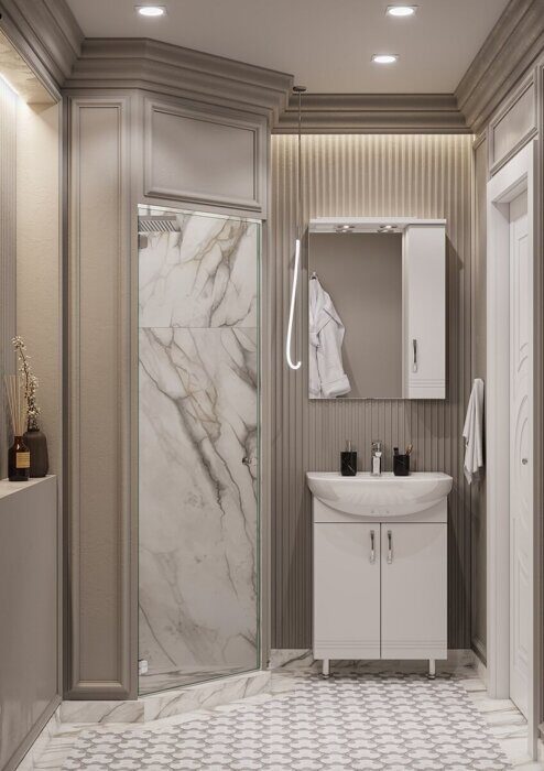 Онда 60 см тумба напольная белая для ванной комнаты с раковиной Грация 60 Aquaton