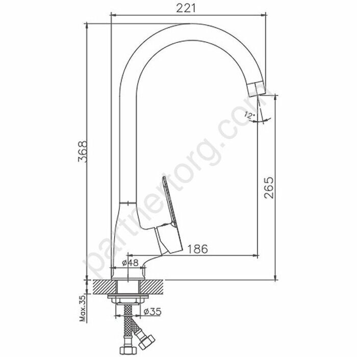HB73557-8 Haiba смеситель для кухни высокий хром/белый