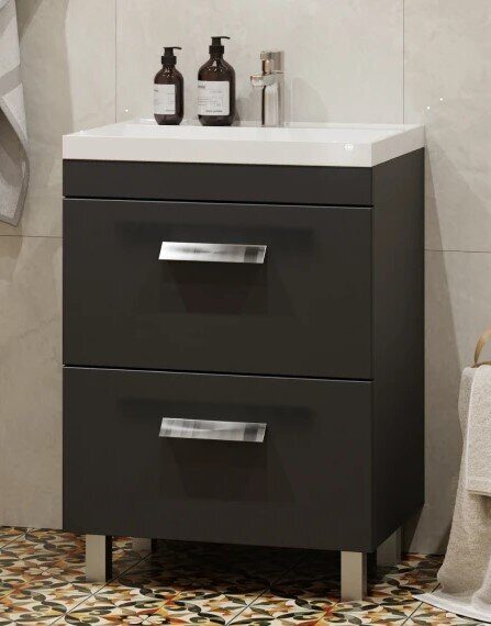 Orlando 60 Velvex напольная тумба графит для ванной комнаты с раковиной classica 60