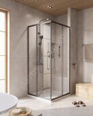 Cezares RELAX-304-A-2-100-C-GM душевой уголок 100х100х200 см, дверь раздвижная, стекло прозрачное, профиль оружейная сталь