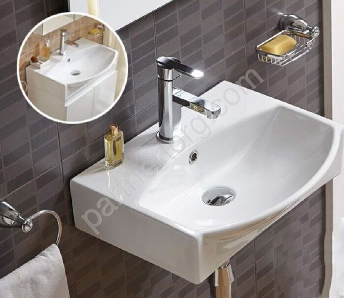 CeramaLux 78014C раковина подвесная прямоугольная белая