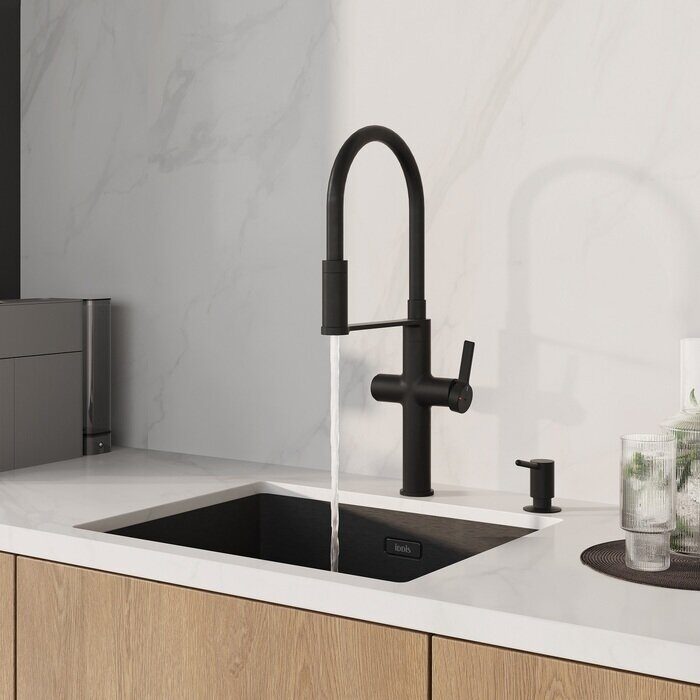 Ikon Iddis смеситель для кухни черный IKNBLFFi05