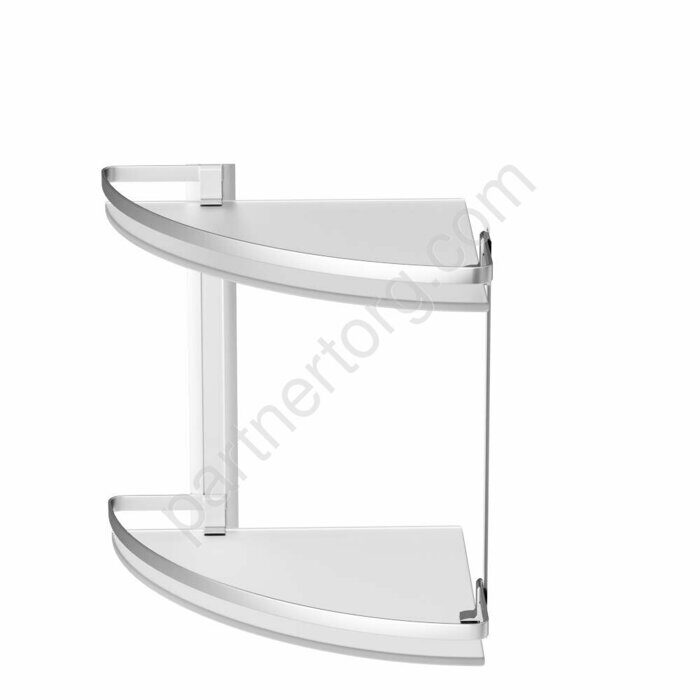 Sense L Полка двухуровневая угловая стеклянная, алюминий A7456200