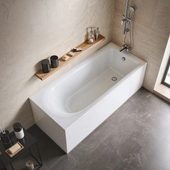 Канди 180х80см ванна каменная белый глянец