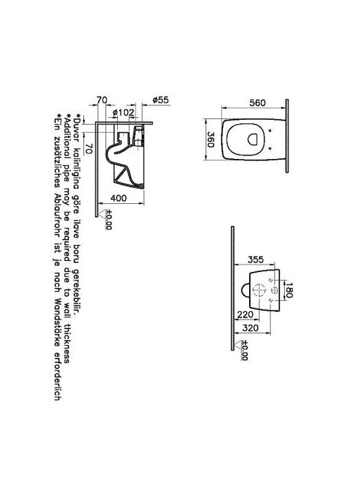 Metropole Vitra безободковый подвесной унитаз, цвет матовый чёрный