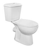 Loranto Lino унитаз компакт, горизонтальный выпуск,  с сидением полипропилен