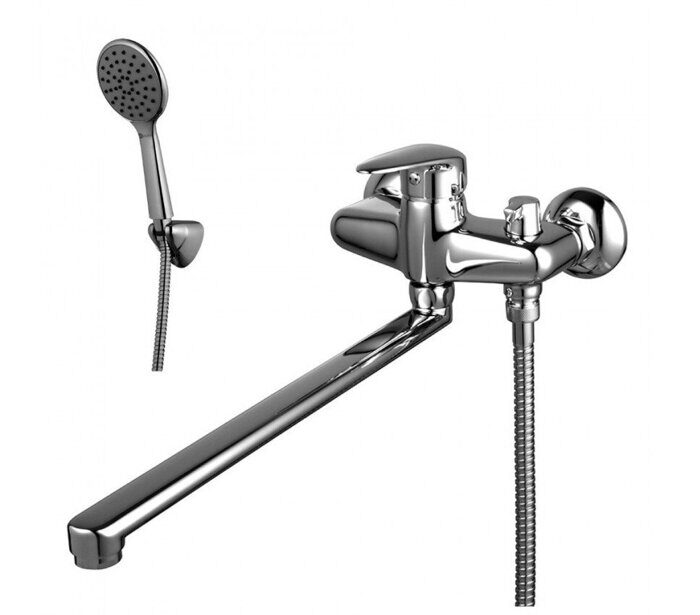 Pramen LM3317C смеситель для ванны и душа с плоским изливом, хром Lemark