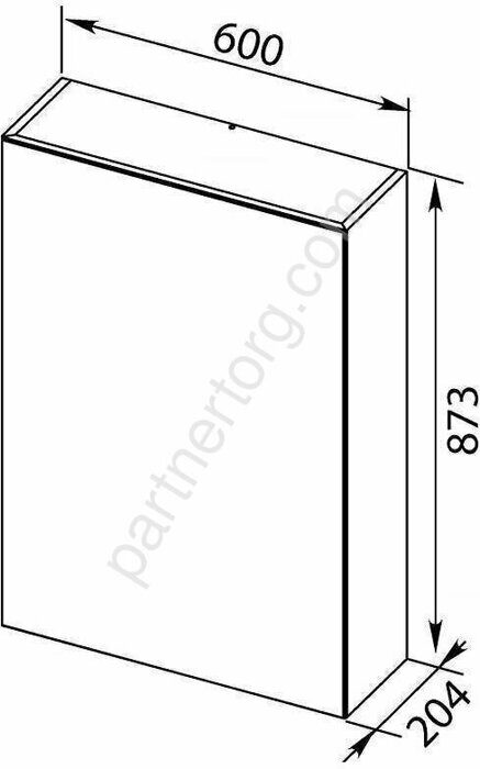Нью-Йорк 60 орех зеркало-шкаф для ванной комнаты Aquanet