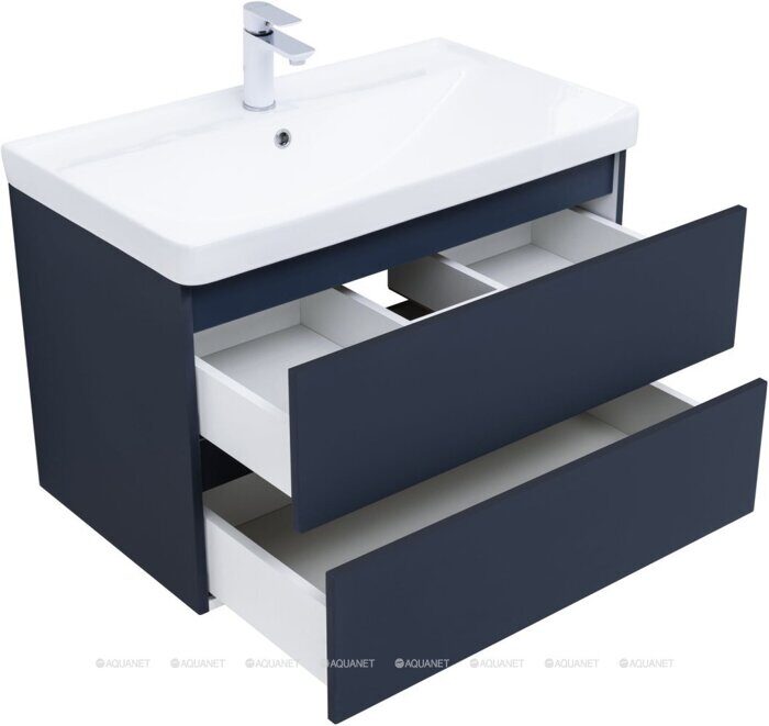Вега 2.0 80 тумба маренго для ванной комнаты 2 ящика Aquanet