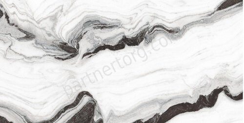 Sardonix Juliano керамогранит белый с чёрным полированный 120х60 см