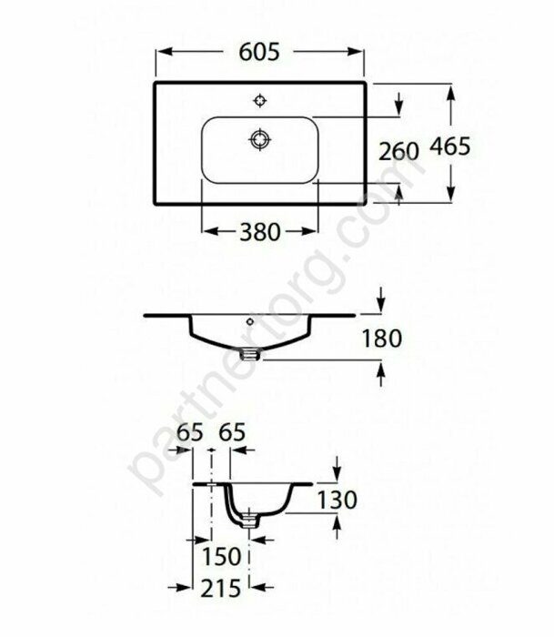 Victoria Roca раковина-столешница 605x460мм 32799E000
