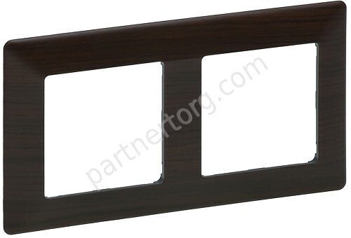 Рамка 2 поста для серии Valena Legrand Life в цвете темное дерево