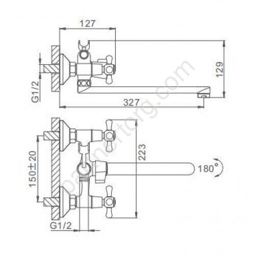 Frap F22732-B смеситель для ванны хром