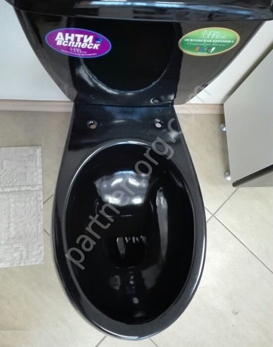 Элисса черный унитаз компакт напольный с сидением Оскольская керамика