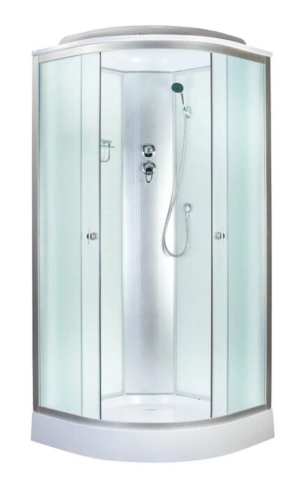 4023D fabric white душевая кабина Aquapulse 100х100х220см, матовое стекло, низкий поддон