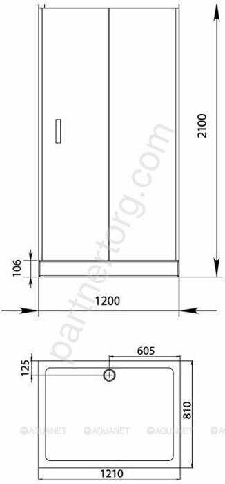 Aquanet Alfa NAA1131, душевой уголок прямоугольный, 120х80х200 см, прозрачное стекло, профиль хром