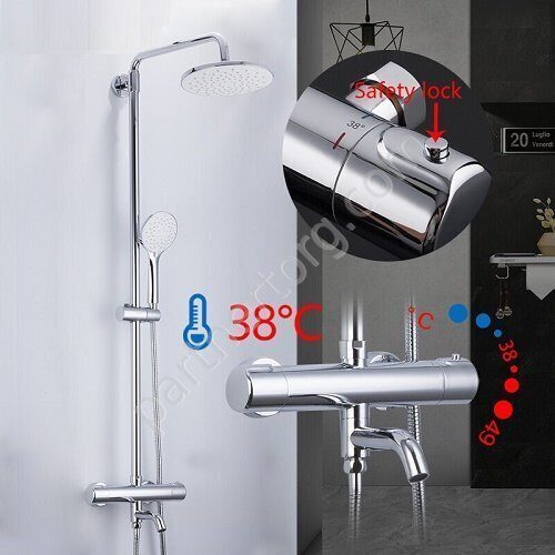 Gappo G2490 душевая система с верхним душем с термостатом хром