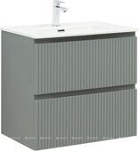 Джейн 70 тумба мисти грин для ванной комнаты с раковиной-столешницей Flat 70 Aquanet