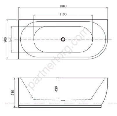 Family Elegant A акриловая ванна Aquanet Gloss Finish 180х80см
