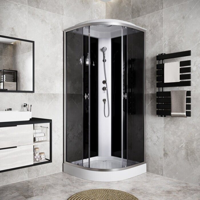 Niagara Eco E80/13/TN душевая кабина угловая 80х80х215 см, тонированное стекло, низкий поддон