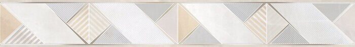 Rivoli бордюр керамический светло-серый глянцевый геометрия 6,7х50см Alma Ceramica BWU53RVL014