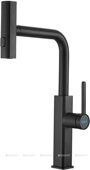 HB73824-7 Haiba Смеситель для кухни, выдвижной излив, нержавеющая сталь, черный