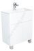 Mira 60Н 2д. белый глянец тумба в ванную комнату напольная с раковиной