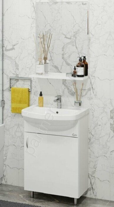 ЭКО 52 белый Onika комплект мебели для ванной комнаты: тумба с раковиной+зеркало