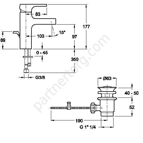 Strayt смеситель для раковины Jacob Delafon
