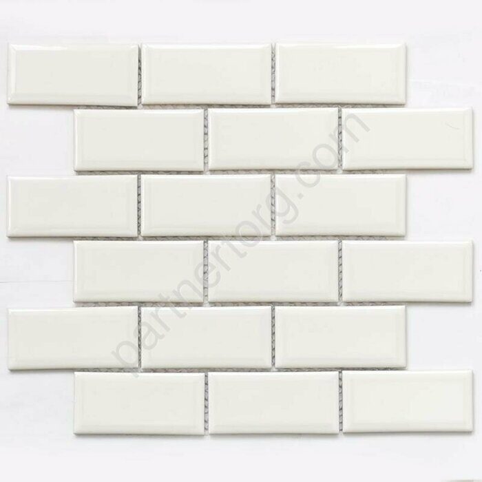 Brick White белая керамическая мозаика Bonaparte