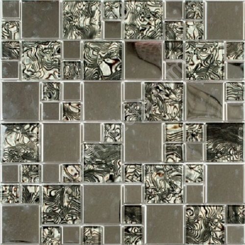 Серая комбинированная мозаика Metal series MS-611