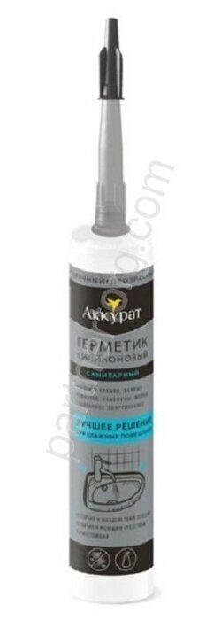 Герметик санитарный силиконовый Прозрачный ТМ Аккурат 260 мл