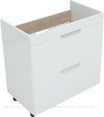 Ирис new 80 тумба напольная белый глянец 2 ящика для ванной комнаты Aquanet