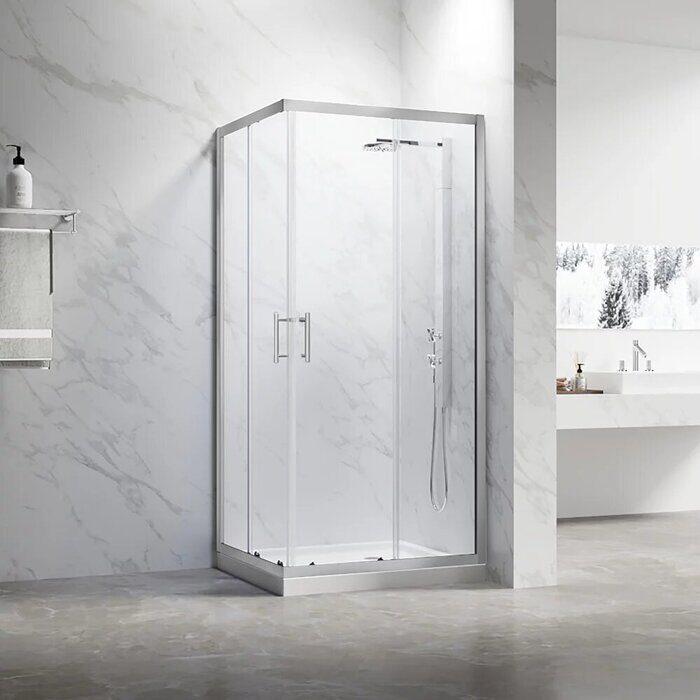 Veconi RV27CH-10080-01-C8 душевой угол, 100х80x190 см, дверь раздвижная, профиль хром