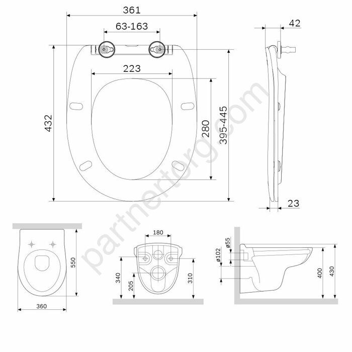 C741700SC Sense подвесной унитаз без ободка с сиденьем микролифт