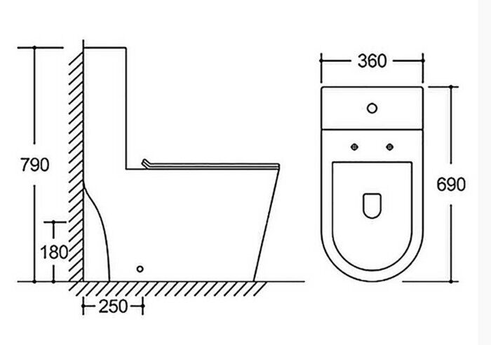 Azario Scala AZ-8101 унитаз безободковый моноблок Торнадо с крышкой-сидением, микролифт