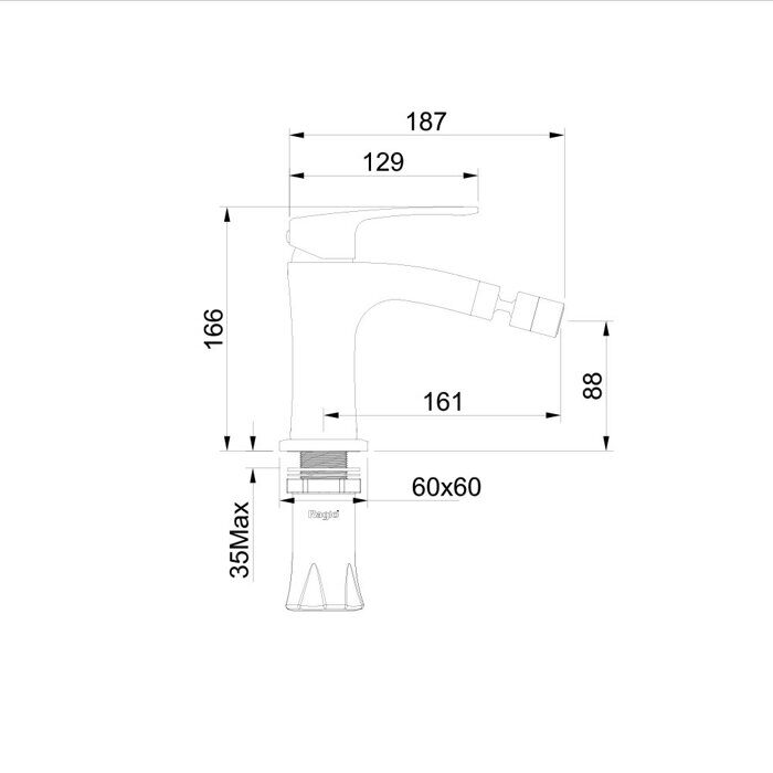 Raglo R01.50 смеситель для биде хром