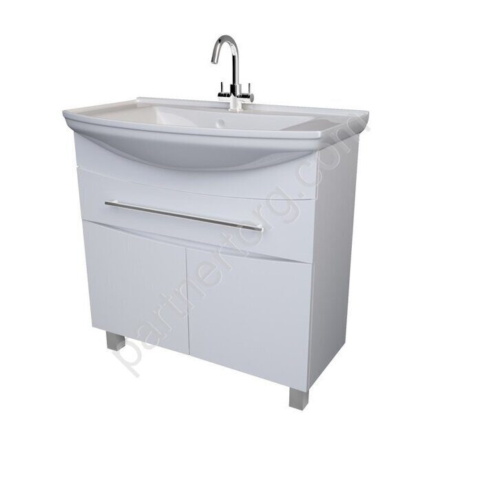 Lina New 85Н тумба 1в.я., 2д напольная белая глянцевая