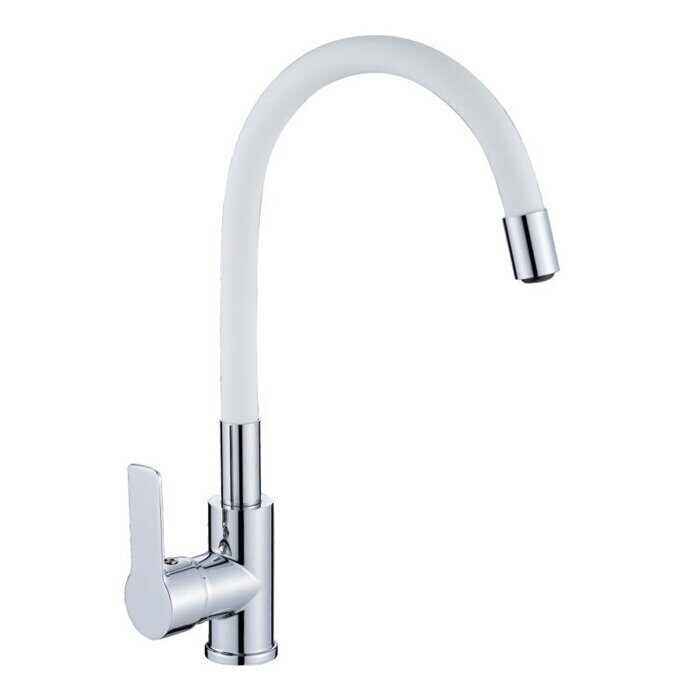 HB70112-8 Haiba Смеситель для кухни белый/хром с гибким изливом