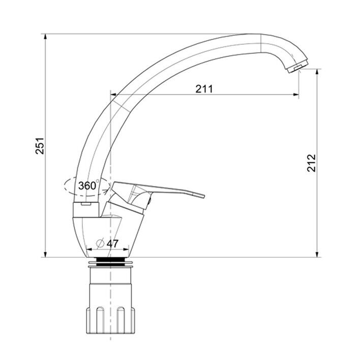 S202.41.06 Splenka Смеситель для кухни, черный