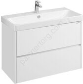 Сканди 90 см тумба подвесная белая в ванную комнату с раковиной Адриана 90 Aquaton