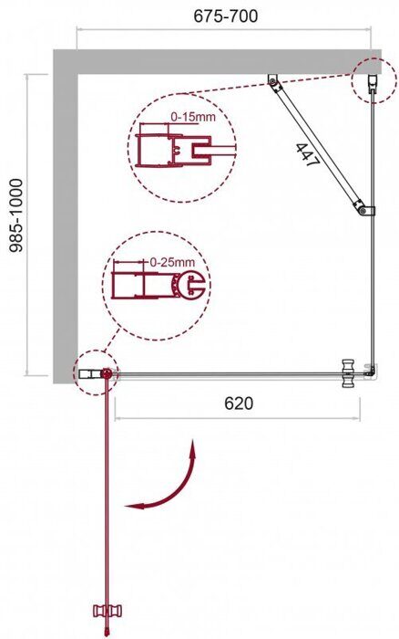 BelBagno ETNA-AH-1-70/100-C-Cr душевой уголок 70х100х195 см, дверь распашная, стекло прозрачное, профиль хром