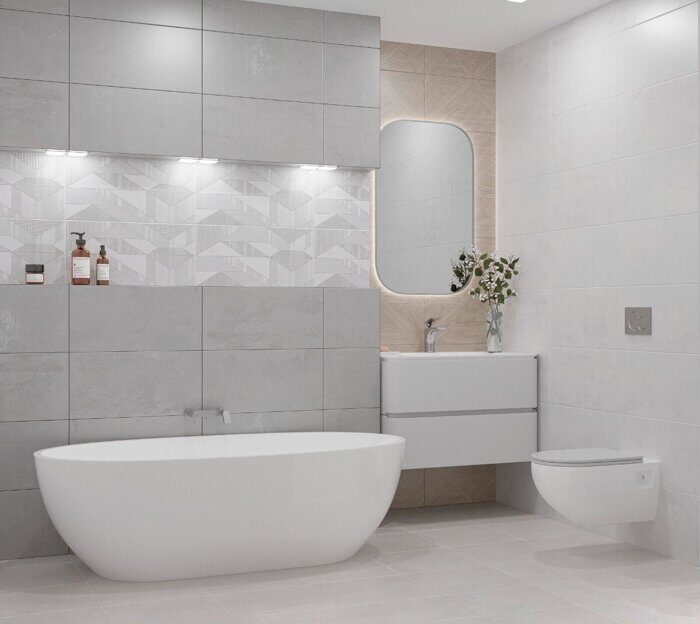 Fortezza Grey настенная плитка серая матовая 31х63см Azori