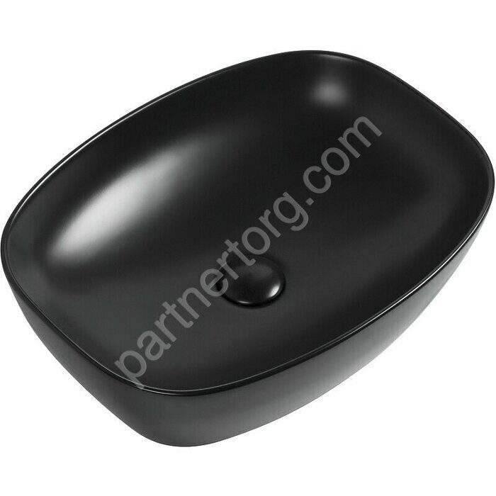FINE-1-MB 336MB раковина накладная 500х380х140 без отверстия под смеситель черная матовая
