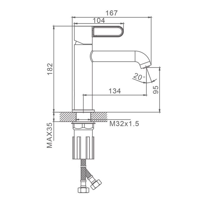S03.10.06 Splenka Смеситель для умывальника, черный