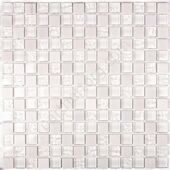 Iceberg белая мозаика стекло с камнем на сетке Bonaparte