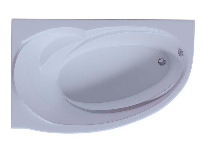 Бетта ванна акриловая ассиметричная 150х95 см Aquatek с каркасом и сливом-переливом