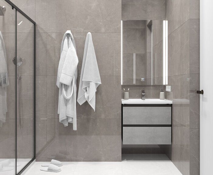 Stone Micado Grey серый полированный керамогранит 120х60см Ceradim