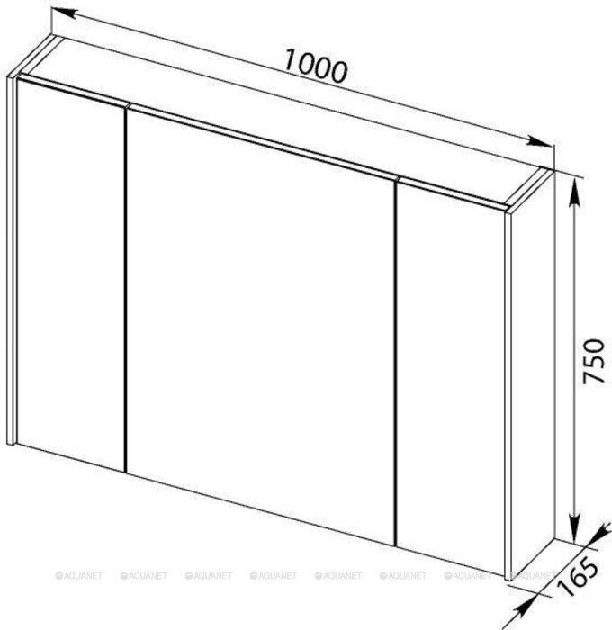 Латина 100 зеркальный шкаф белый для ванной комнаты Aquanet