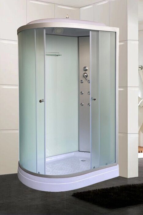 ODA 8037A душевая кабина угловая полукруглая 120х80, матовое стекло, низкий поддон